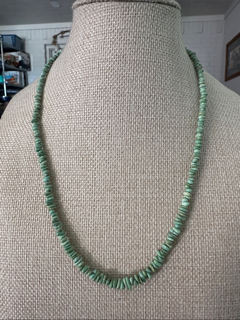 Navajo Lime Green Turquoise Necklace - Natural Stone Style